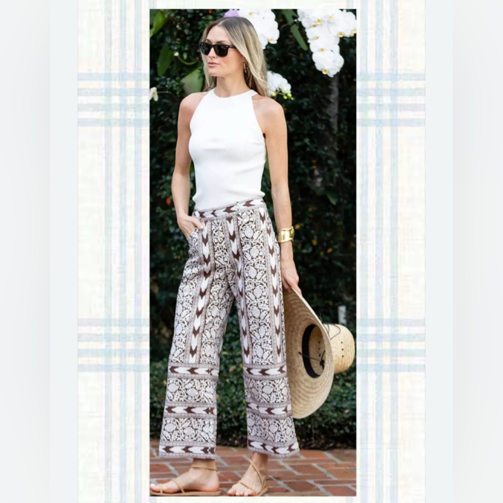Julia Amory Babe Pant - Coco Brown Island Ikat, Small